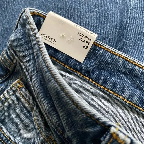 Forever 21 | NWT’s mid rise flare embroidered patchwork bohemian western jeans - Picture 7 of 10